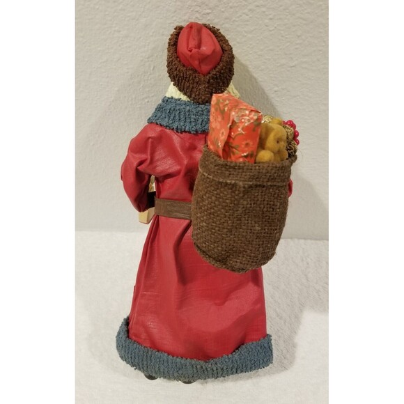 Vtg Clothtique Possible Dreams Father Christmas w Wooden Boot Santa 10" tall - Picture 4 of 8